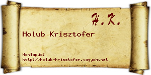 Holub Krisztofer névjegykártya